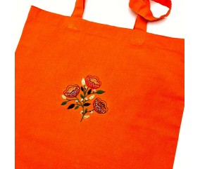 Motifs broderie sur vêtement Corinne Lapierre - Fleurs folk - tote bag brodé