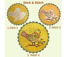Motifs broderie sur vêtement Corinne Lapierre - Chats folk - principe stick and stitch