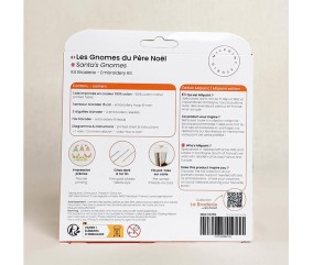 Kit broderie débutant Milpoint - Les gnomes du Père Noël - dos de la boîte