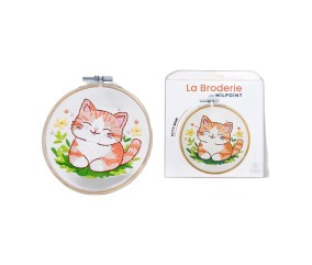 Kit broderie débutant Milpoint - Kitty Mimi - présentation sur fond blanc