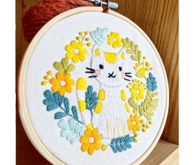Kit broderie débutant Milpoint - Chat bohème - tambour exposé