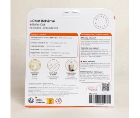 Kit broderie débutant Milpoint - Chat bohème - dos de la boîte