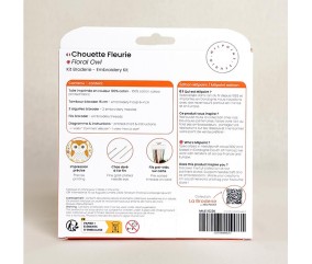 Kit broderie débutant Milpoint - Chouette fleurie - dos de la boîte