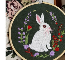 Kit broderie débutant Milpoint - Lapin au jardin - tambour exposé
