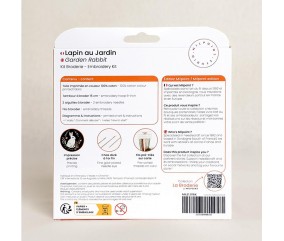 Kit broderie débutant Milpoint - Lapin au jardin - dos de la boîte