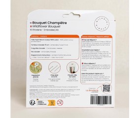 Kit broderie débutant Milpoint - Bouquet champêtre - dos de la boîte