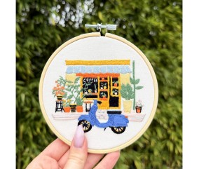 Kit broderie débutant Milpoint - Dolce Vita - broderie terminée en main