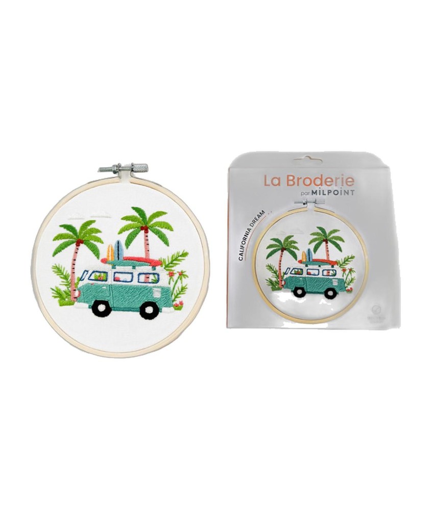 Kit broderie débutant Milpoint - California Dream - présentation sur fond blanc
