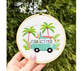 Kit broderie débutant Milpoint - California Dream - broderie terminée en main