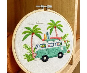 Kit broderie débutant Milpoint - California Dream - tambour exposé