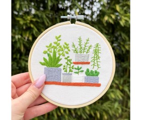 Kit broderie débutant Milpoint - Nuances de vert - broderie terminée en main
