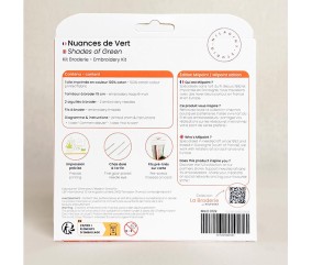 Kit broderie débutant Milpoint - Nuances de vert - dos de la boîte