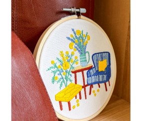 Kit broderie débutant Milpoint - Coin cosy - tambour exposé
