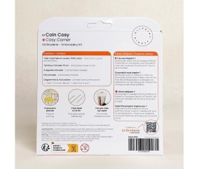 Kit broderie débutant Milpoint - Coin cosy - dos de la boîte