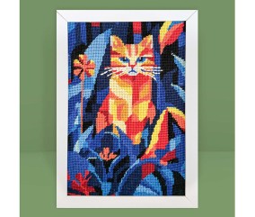Kit canevas complet avec fils - Chat nocturne 20 x 30 cm - vue 4
