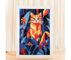 Kit canevas complet avec fils - Chat nocturne 20 x 30 cm - vue 5