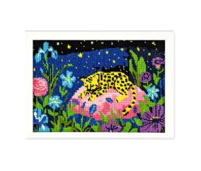 Kit canevas complet avec fils - Rêves sauvages 20 x 30 cm - canevas encadré sur fond blanc