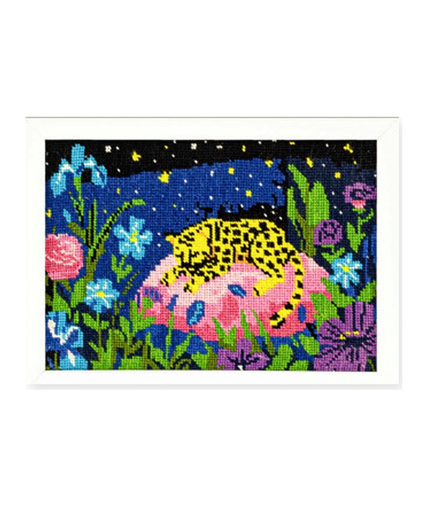 Kit canevas complet avec fils - Rêves sauvages 20 x 30 cm - canevas encadré sur fond blanc