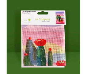 Kit canevas complet avec fils - Le rivage des cactus 20 x 30 cm - vue 2