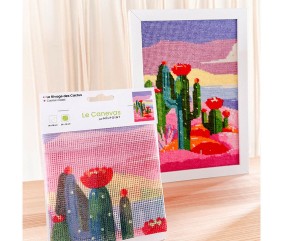 Kit canevas complet avec fils - Le rivage des cactus 20 x 30 cm - vue 3