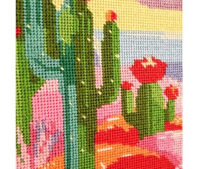 Kit canevas complet avec fils - Le rivage des cactus 20 x 30 cm - vue 4
