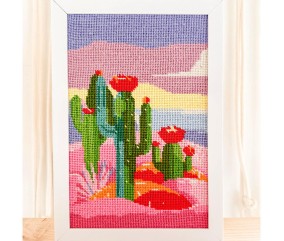 Kit canevas complet avec fils - Le rivage des cactus 20 x 30 cm - vue 5