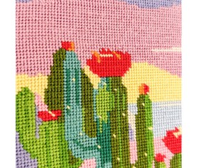 Kit canevas complet avec fils - Le rivage des cactus 20 x 30 cm - vue 7