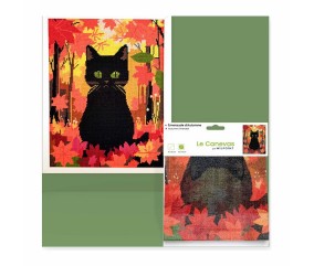 Kit canevas complet avec fils - Émeraude d'automne 30 x 40 cm - canevas encadré sur fond blanc