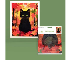 Kit canevas complet avec fils - Émeraude d'automne 30 x 40 cm - canevas brodé et sachet du kit