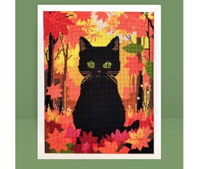 Kit canevas complet avec fils - Émeraude d'automne 30 x 40 cm - vue 3
