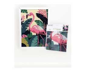 Kit canevas complet avec fils - Flamant tropical 30 x 40 cm - vue 5