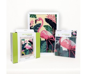 Kit canevas complet avec fils - Flamant tropical 30 x 40 cm - vue 6
