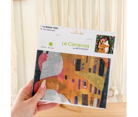 Kit canevas complet avec fils - Le baiser félin 30 x 30 cm - vue 2