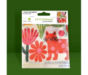 Kit canevas complet avec fils - Chats champêtres 15 x 20 cm - vue 3