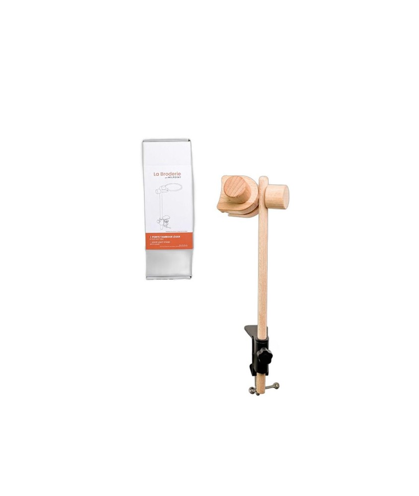 Support tambour broderie Milpoint - Pince de table en hêtre - présentation sur fond blanc