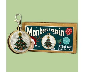 Kit point de croix débutant Noël The Crafty Kit - Porte-clés - Mon beau sapin ! - porte-clés et boîte