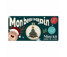 Kit point de croix débutant Noël The Crafty Kit - Porte-clés - Mon beau sapin ! - boîte illustrée