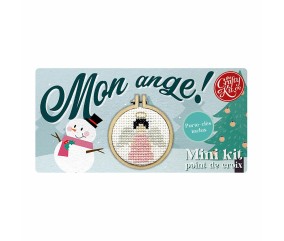 Kit point de croix débutant Noël The Crafty Kit - Porte-clés - Mon ange ! - boîte illustrée
