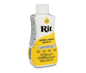Teinture textile Rit Dye All-Purpose liquide - 236 ml - Jaune d'Or - flacon de profil