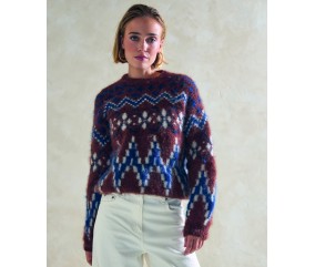 Pull jacquard Cristal - Patron tricot Phildar - modèle porté