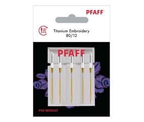 Aiguilles Pfaff broderie Titanium 80/12 - blister de 5 aiguilles - 821198096