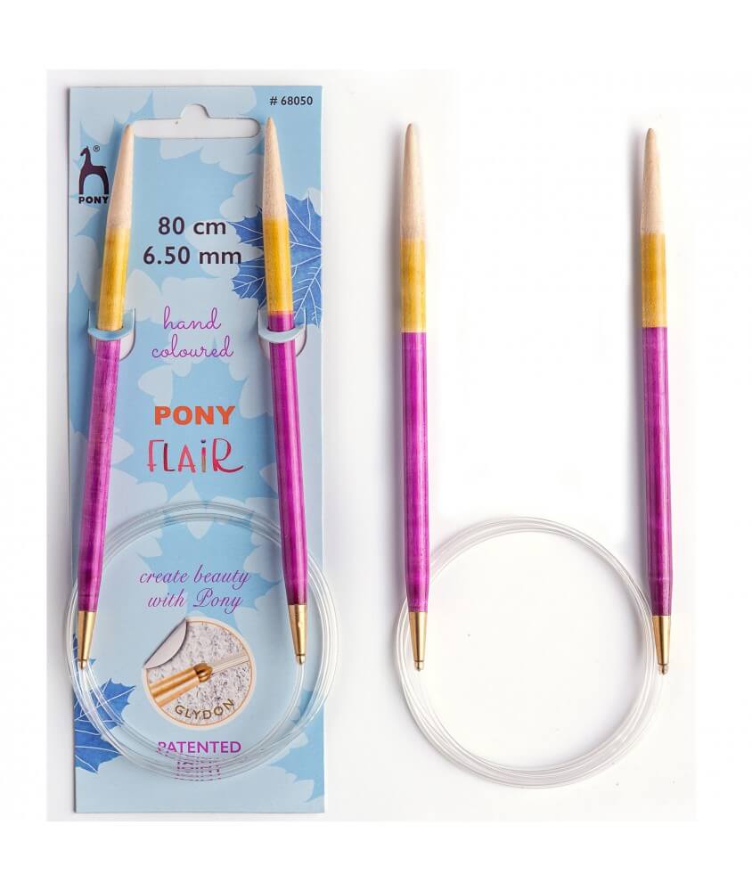 Aiguilles circulaires fixes 80 cm Bois Flair Du N°3 au 10 - Pony