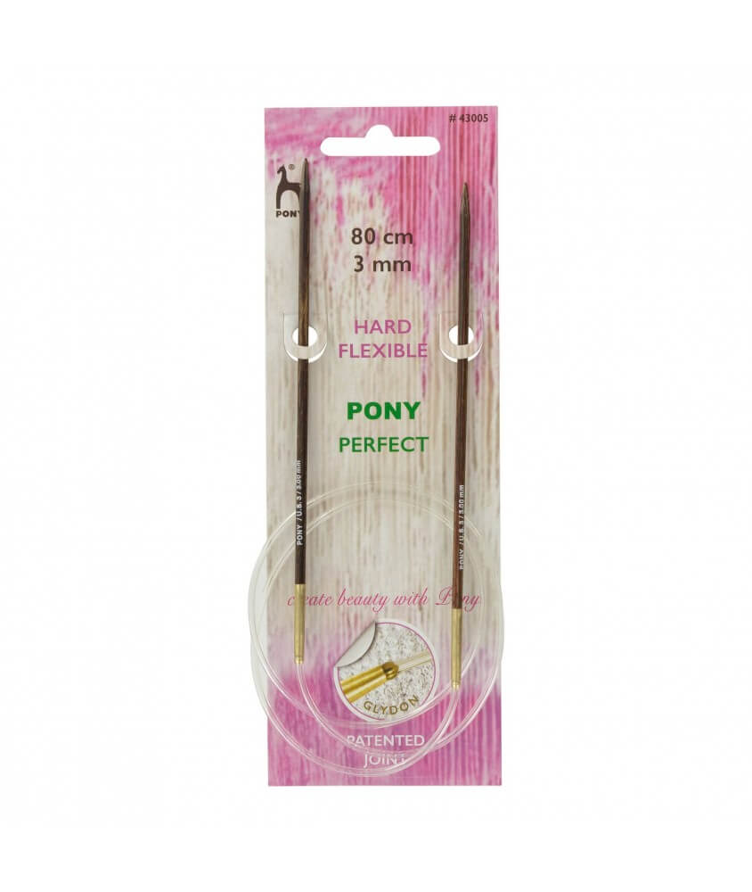 Aiguilles circulaires fixes 80 cm Bois Perfect Du N°3 au 10 - Pony