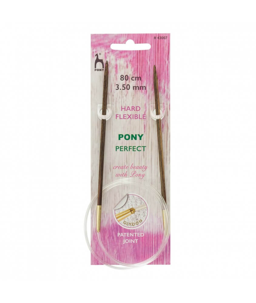 Aiguilles circulaires fixes 80 cm Bois Perfect Du N°3 au 10 - Pony