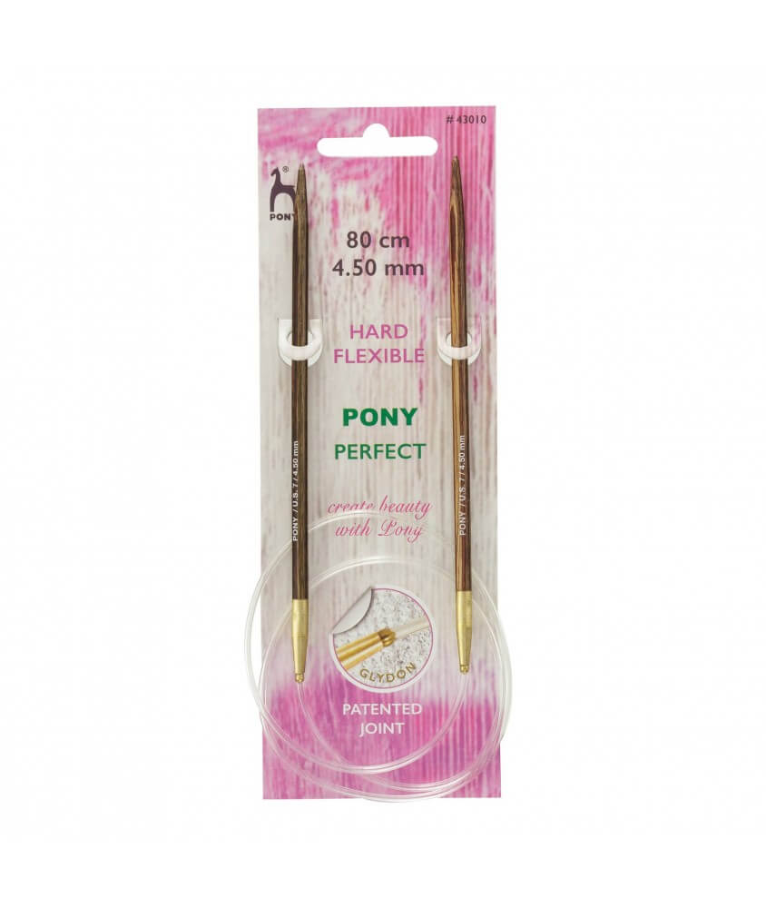 Aiguilles circulaires fixes 80 cm Bois Perfect Du N°3 au 10 - Pony