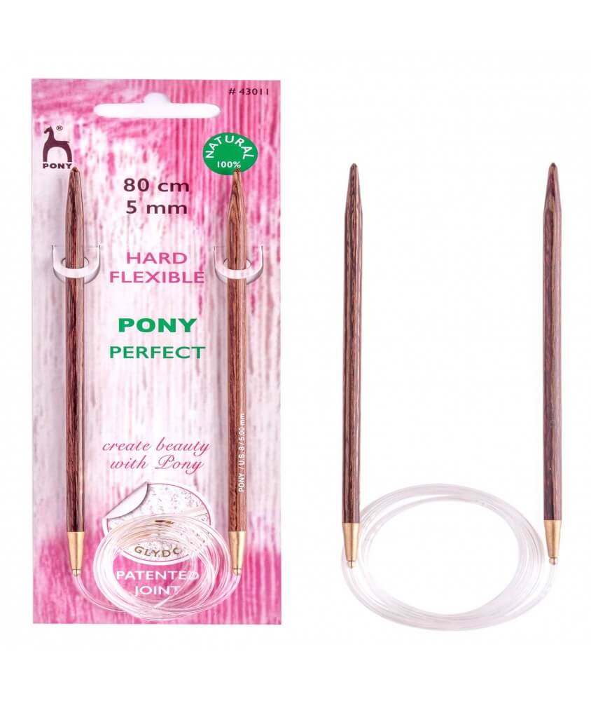 Aiguilles circulaires fixes 80 cm Bois Perfect Du N°3 au 10 - Pony Aiguilles circulaires fixes 80 cm Bois Perfect Du N°3 au 10 - Pony