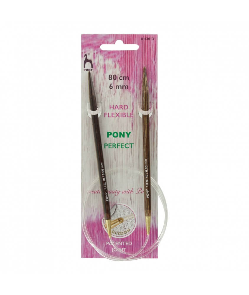 Aiguilles circulaires fixes 80 cm Bois Perfect Du N°3 au 10 - Pony