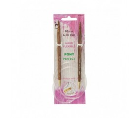 Aiguilles circulaires fixes 80 cm Bois Perfect Du N°3 au 10 - Pony