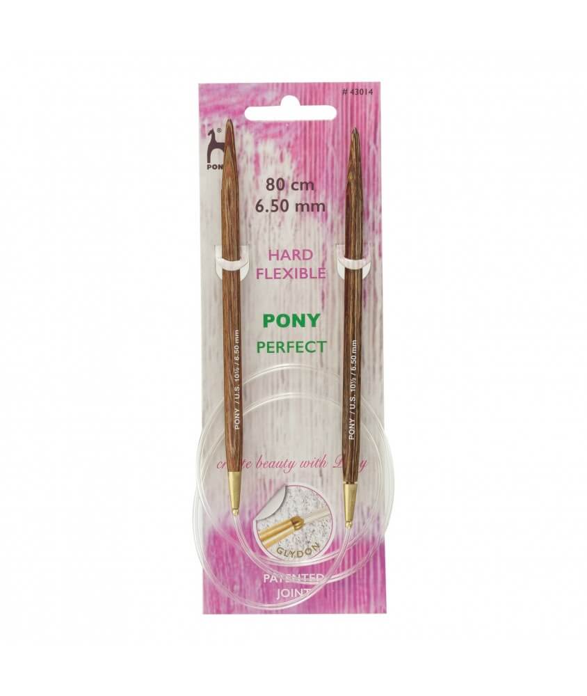 Aiguilles circulaires fixes 80 cm Bois Perfect Du N°3 au 10 - Pony