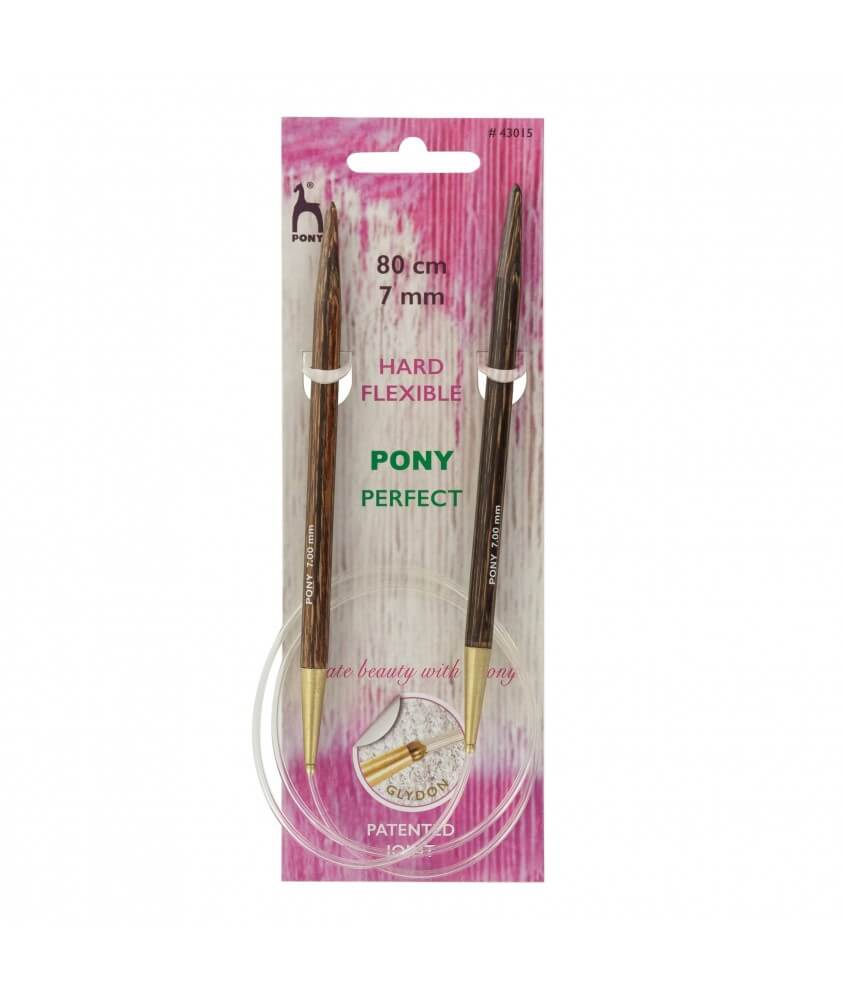 Aiguilles circulaires fixes 80 cm Bois Perfect Du N°3 au 10 - Pony